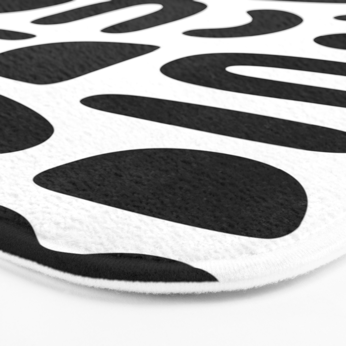 Abstract black and white symbol art pattern Bath Mat Gallery Image 3