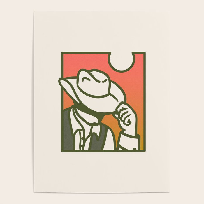 Sunset Cowboy Poster Gallery Image 1