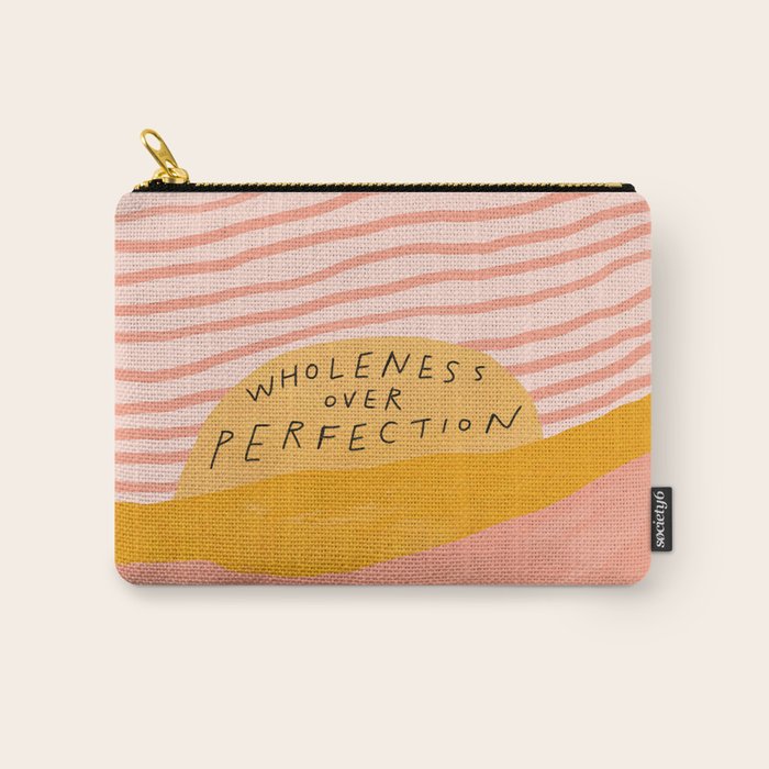 Wholeness Over Perfection | Waves Hand Lettering Design Carry All Pouch Gallery Image 1