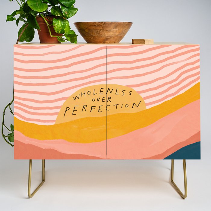 Wholeness Over Perfection | Waves Hand Lettering Design Credenza Gallery Image 1