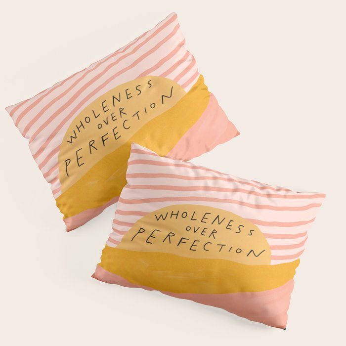 Wholeness Over Perfection | Waves Hand Lettering Design Pillow Sham Gallery Image 3