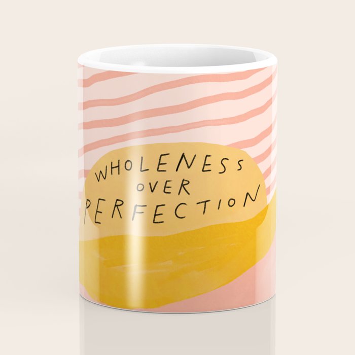 Wholeness Over Perfection | Waves Hand Lettering Design Coffee Mug Gallery Image 4