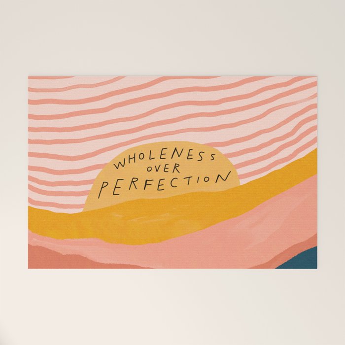 Wholeness Over Perfection | Waves Hand Lettering Design Welcome Mat Gallery Image 1