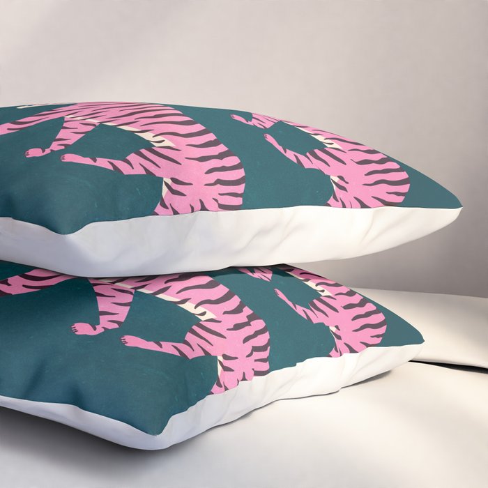 Fierce: Night Race Pink Tiger Edition Pillow Sham Gallery Image 3