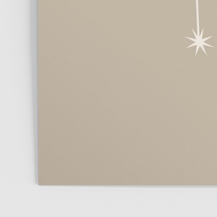 Gemini Zodiac Star Constellation Line Art Beige Poster Gallery Image 3