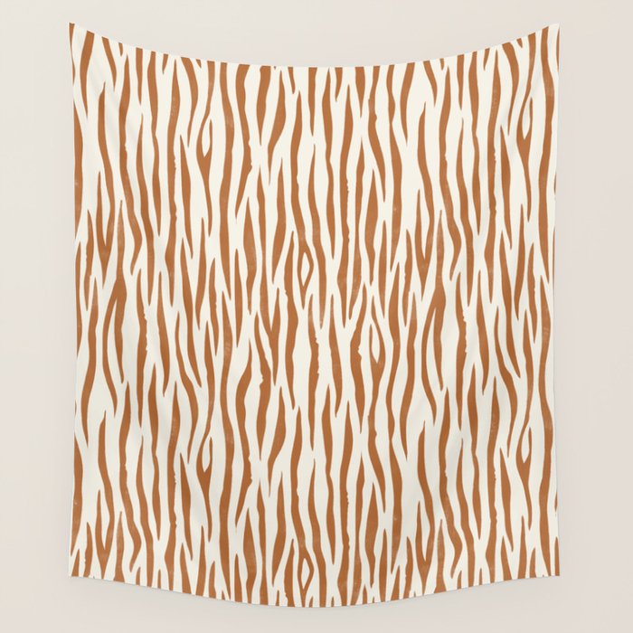 Tiger Stripes In Neutral Wall Tapestry Gallery Image 1