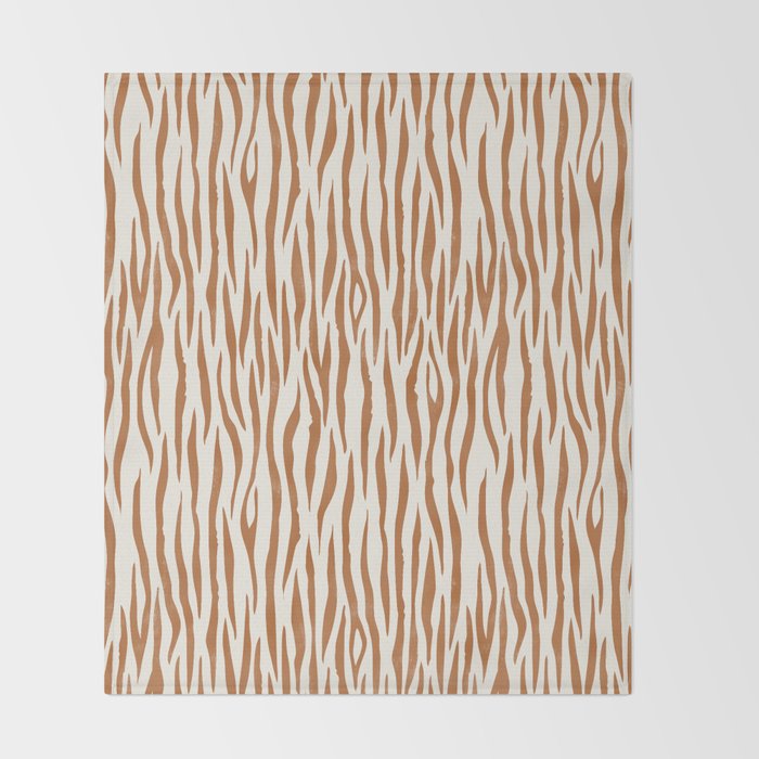 Tiger Stripes In Neutral Throw Blanket Gallery Image 2