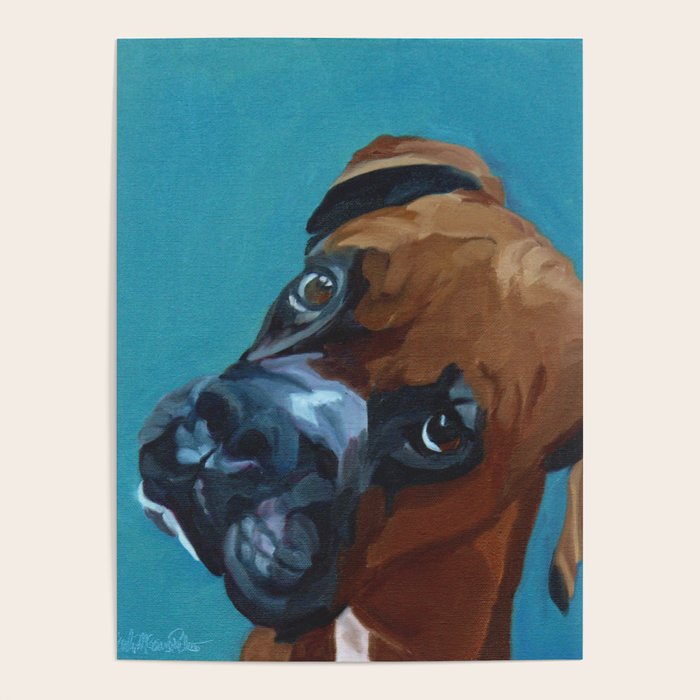 Leo the Boxer Dog Portrait Poster Gallery Image 4
