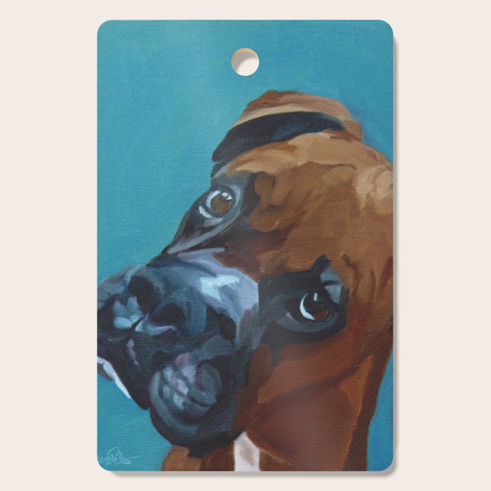Leo the Boxer Dog Portrait Cutting Board Gallery Image 1