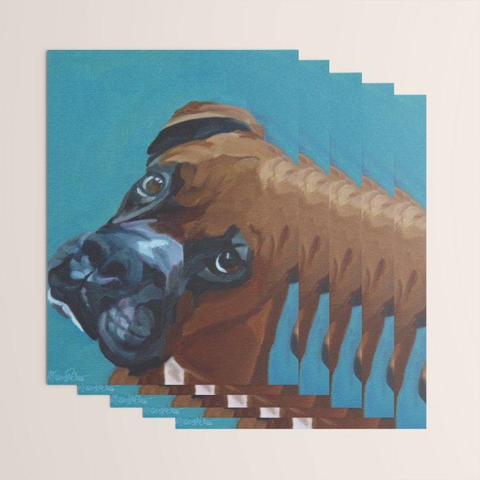 Leo the Boxer Dog Portrait Wrapping Paper Gallery Image 3
