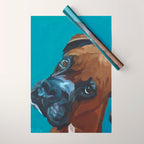 Leo the Boxer Dog Portrait Wrapping Paper Gallery Image 1