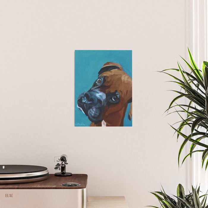 Leo the Boxer Dog Portrait Poster Gallery Image 2