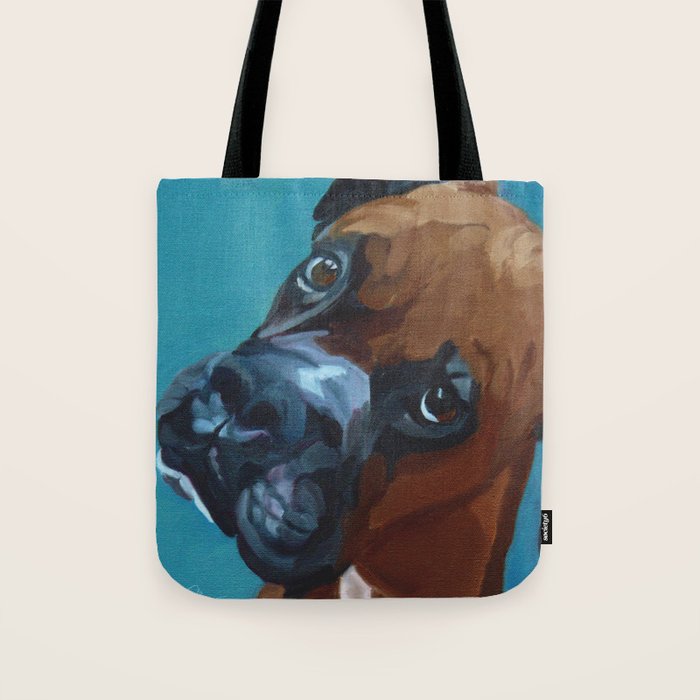 Leo the Boxer Dog Portrait Tote Bag Gallery Image 1