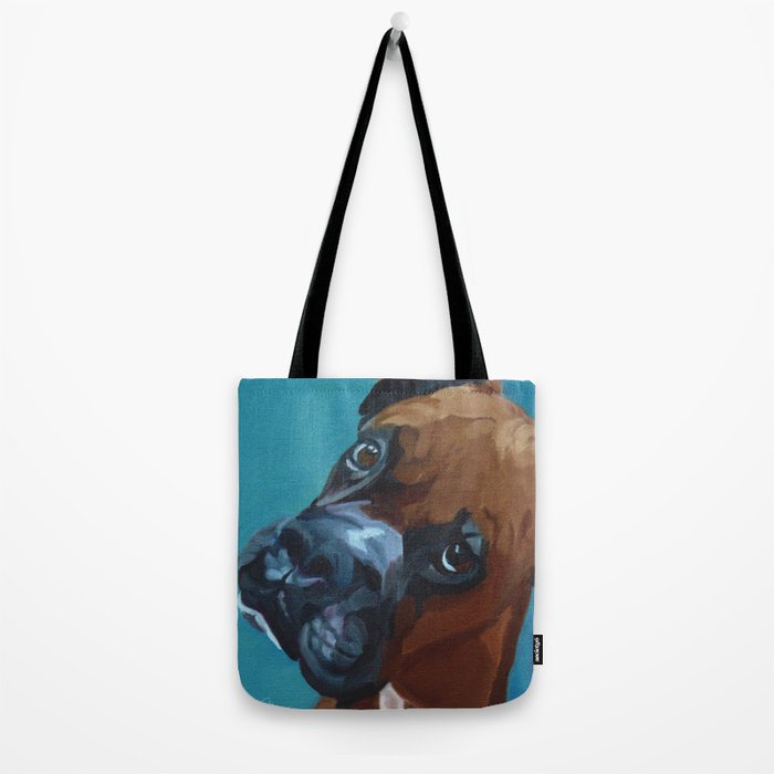 Leo the Boxer Dog Portrait Tote Bag Gallery Image 2