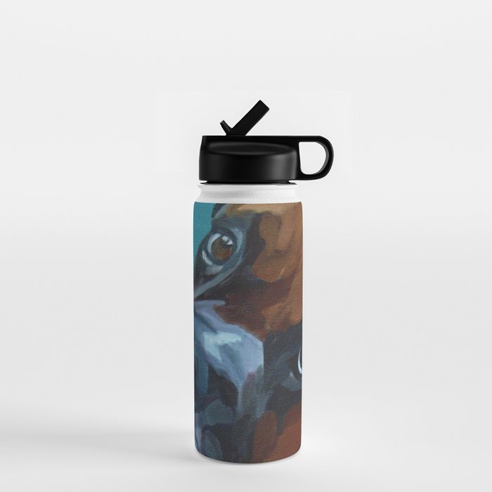 Leo the Boxer Dog Portrait Water Bottle Gallery Image 1