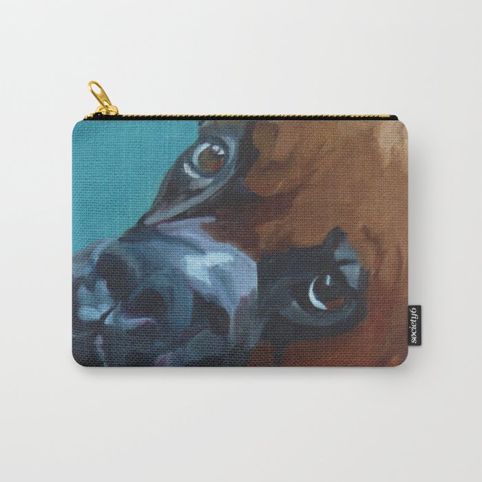 Leo the Boxer Dog Portrait Carry All Pouch Gallery Image 1