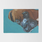 Leo the Boxer Dog Portrait Rug Gallery Image 2