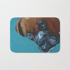 Leo the Boxer Dog Portrait Bath Mat Gallery Image 1