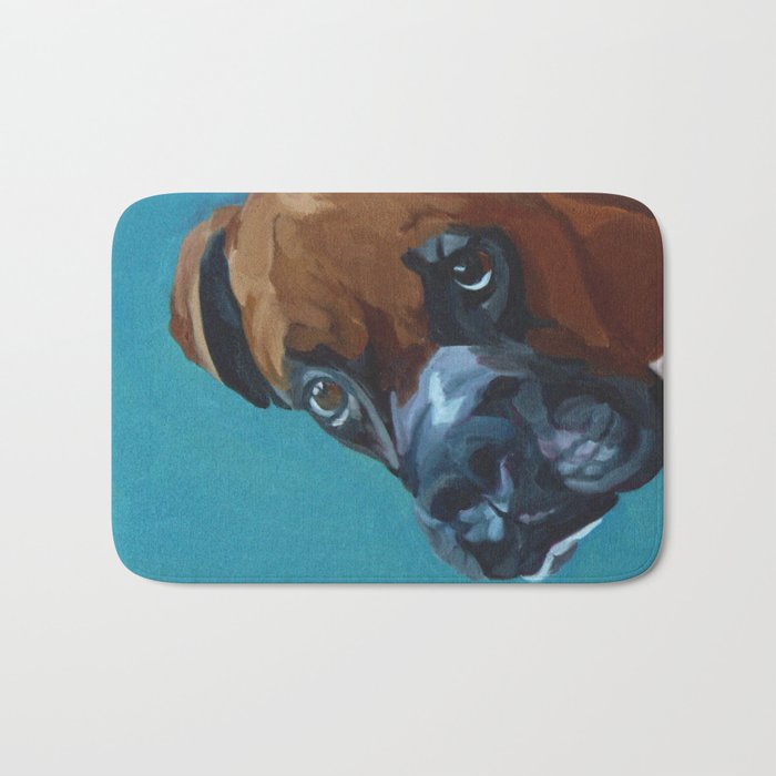 Leo the Boxer Dog Portrait Bath Mat Gallery Image 1