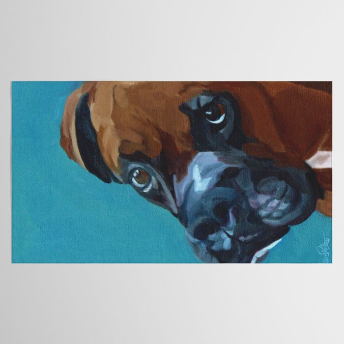 Leo the Boxer Dog Portrait Tablecloth Gallery Image 2