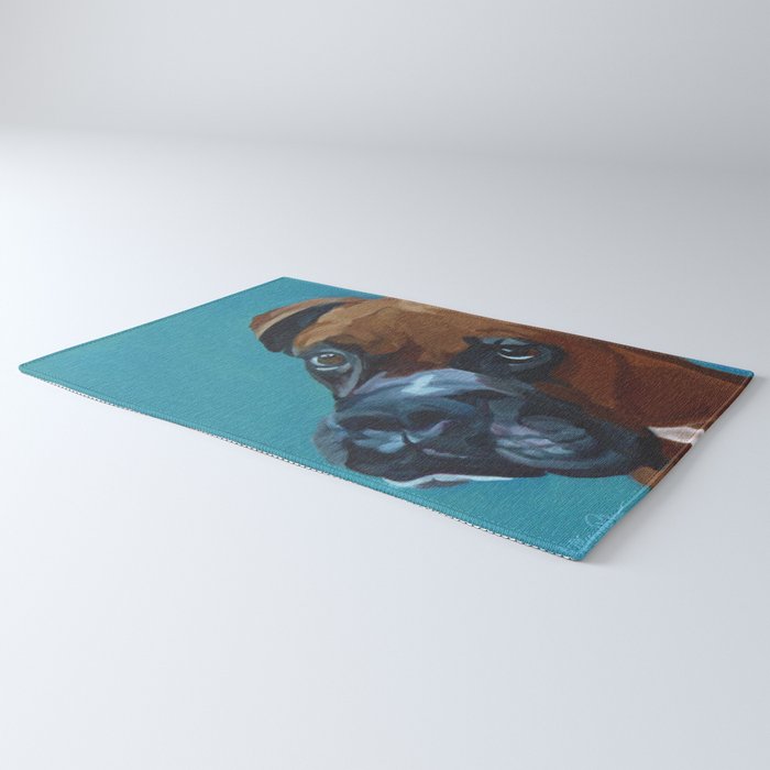 Leo the Boxer Dog Portrait Rug Gallery Image 3