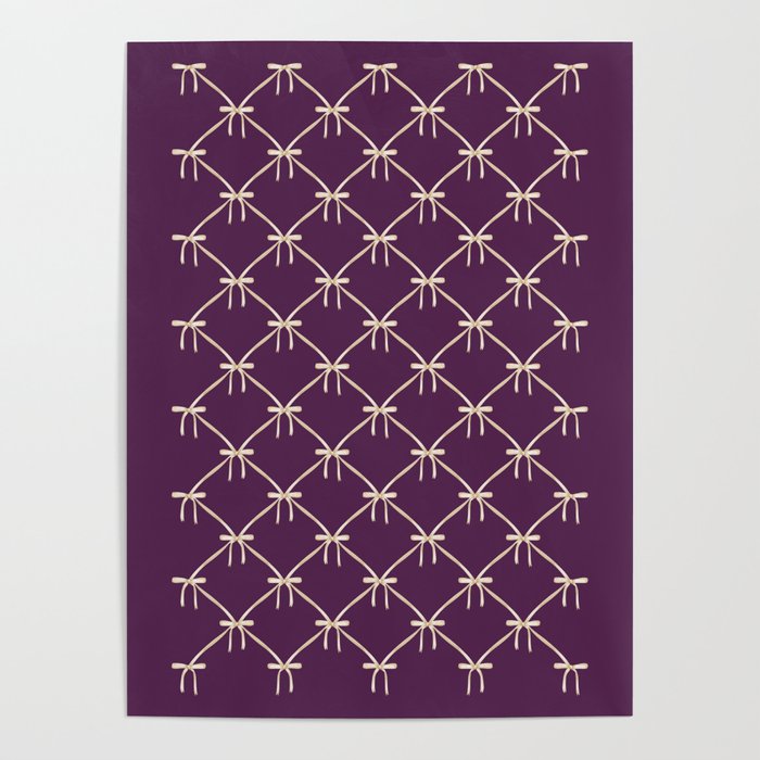 Bows & Ribbons Pattern XXXV Dark Purple Poster Gallery Image 1