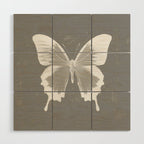 Butterfly on grunge surface Wood Wall Art Gallery Image 1