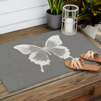 Butterfly on grunge surface Outdoor Rug Gallery Image 2