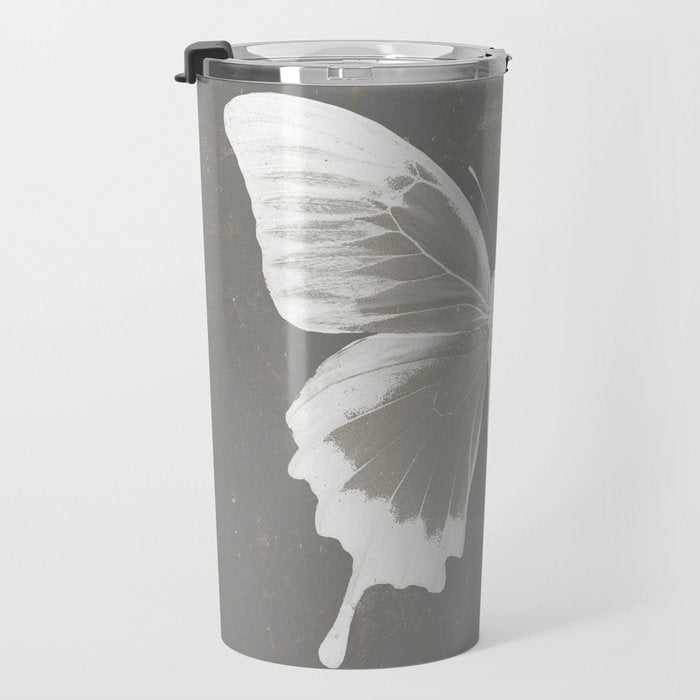 Butterfly on grunge surface Travel Mug Gallery Image 3