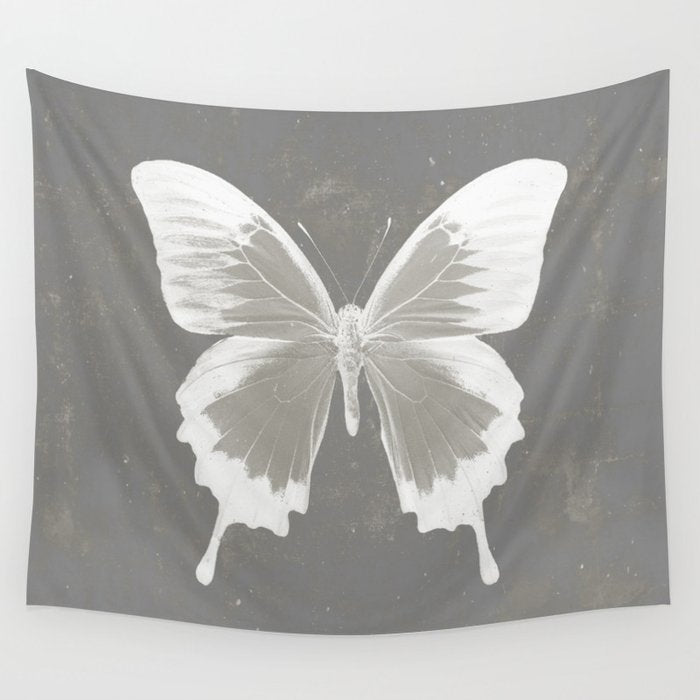 Butterfly on grunge surface Wall Tapestry Gallery Image 4