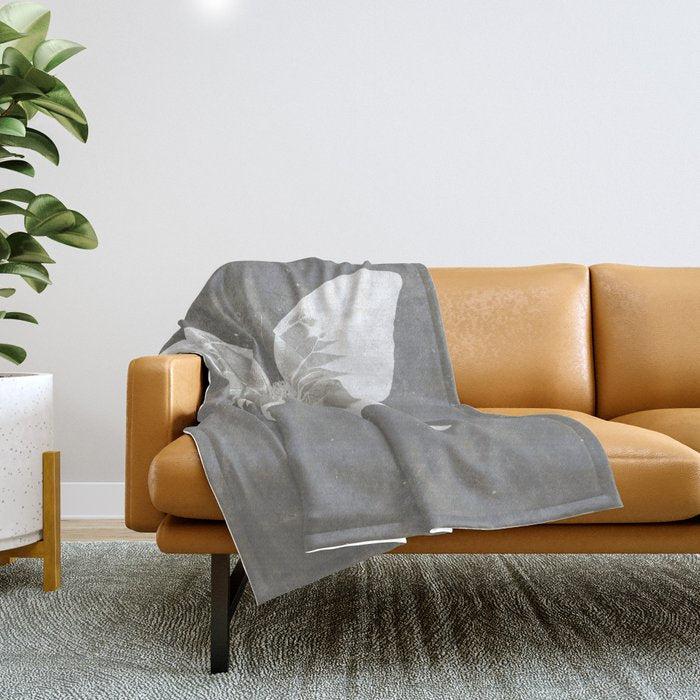 Butterfly on grunge surface Throw Blanket Gallery Image 1