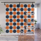 navy and orange dots Wall Mural Gallery Image 1
