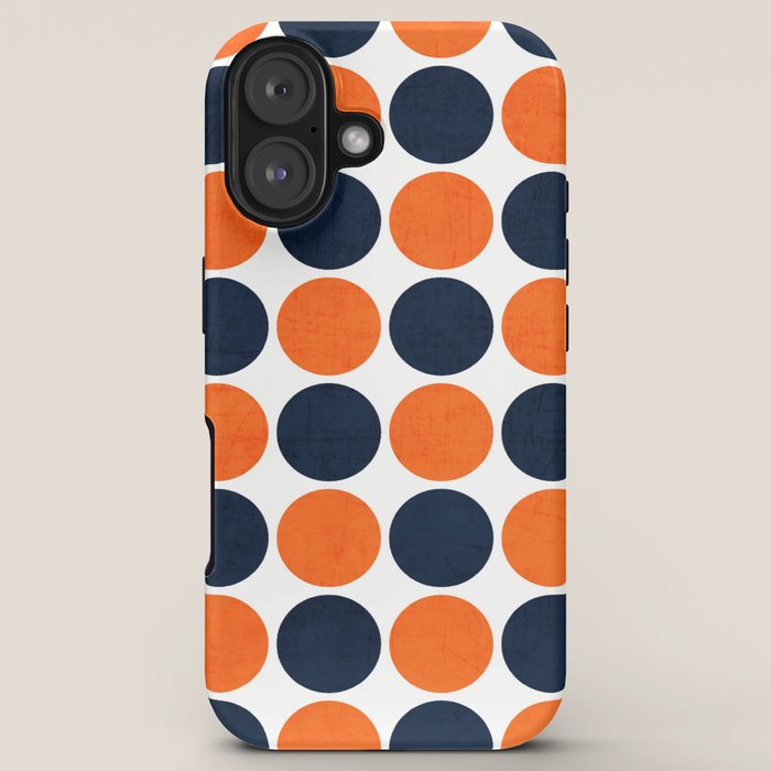 navy and orange dots iPhone Case Gallery Image 5