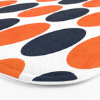 navy and orange dots Bath Mat Gallery Image 3