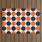 navy and orange dots Outdoor Rug Gallery Image 1