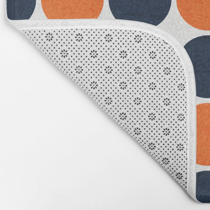 navy and orange dots Bath Mat Gallery Image 2