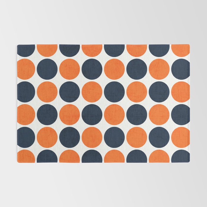 navy and orange dots Rug Gallery Image 2