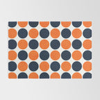 navy and orange dots Rug Gallery Image 2