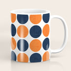 navy and orange dots Coffee Mug Gallery Image 1
