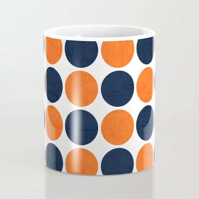 navy and orange dots Coffee Mug Gallery Image 4