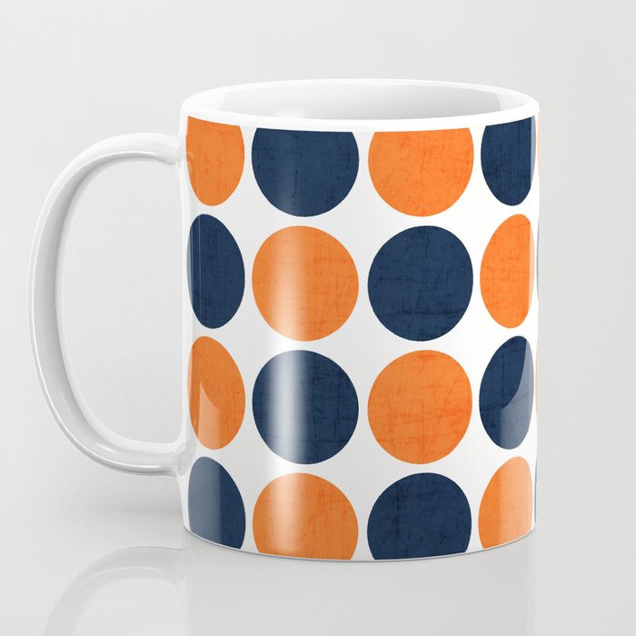 navy and orange dots Coffee Mug Gallery Image 3