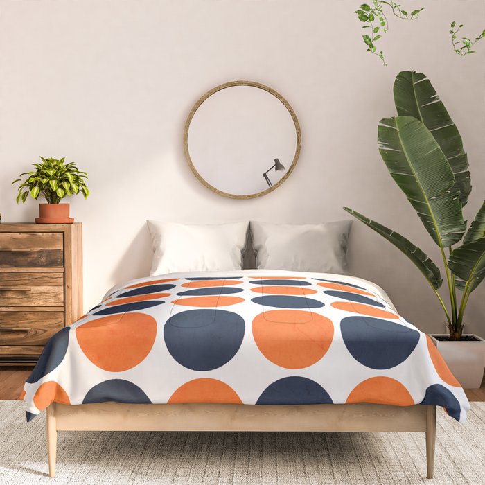 navy and orange dots Comforter Gallery Image 3