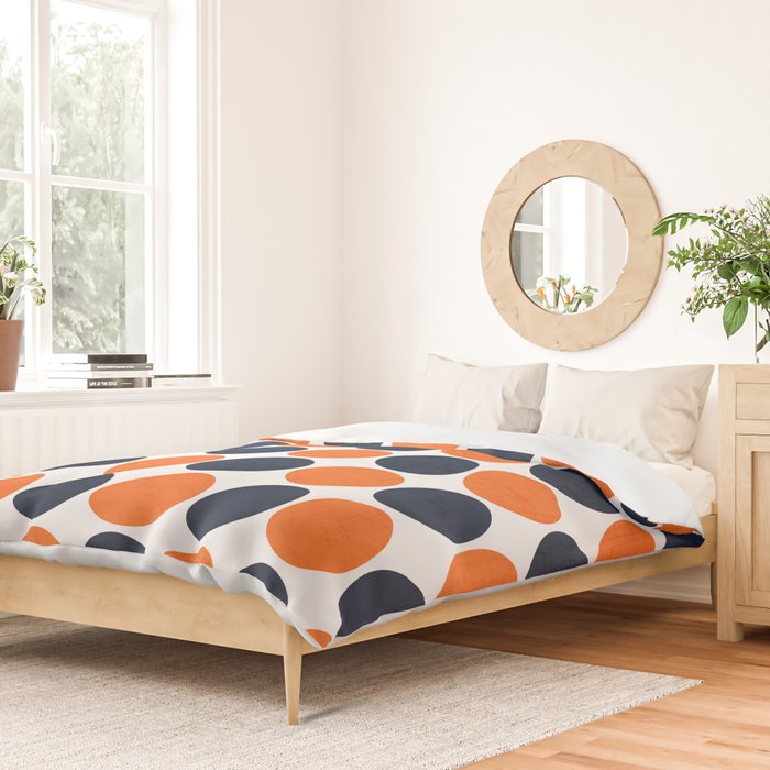navy and orange dots Duvet Cover Gallery Image 2