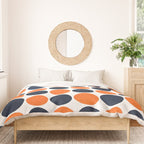 navy and orange dots Duvet Cover Gallery Image 3