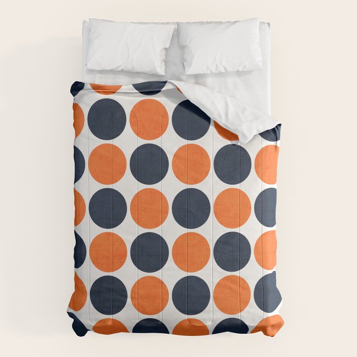 navy and orange dots Comforter Gallery Image 1
