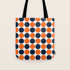 navy and orange dots Tote Bag Gallery Image 1
