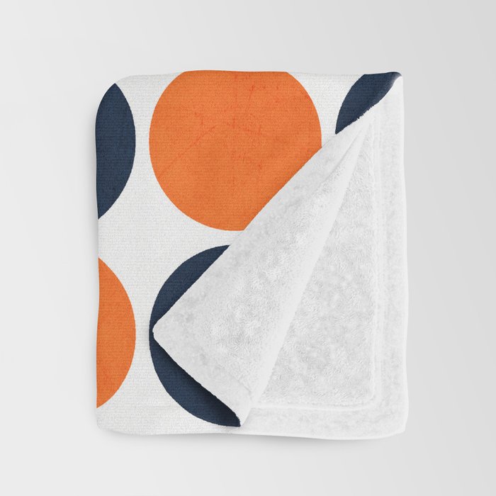 navy and orange dots Throw Blanket Gallery Image 3