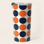 navy and orange dots Travel Mug Gallery Image 3