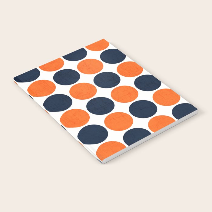 navy and orange dots Notebook Gallery Image 1