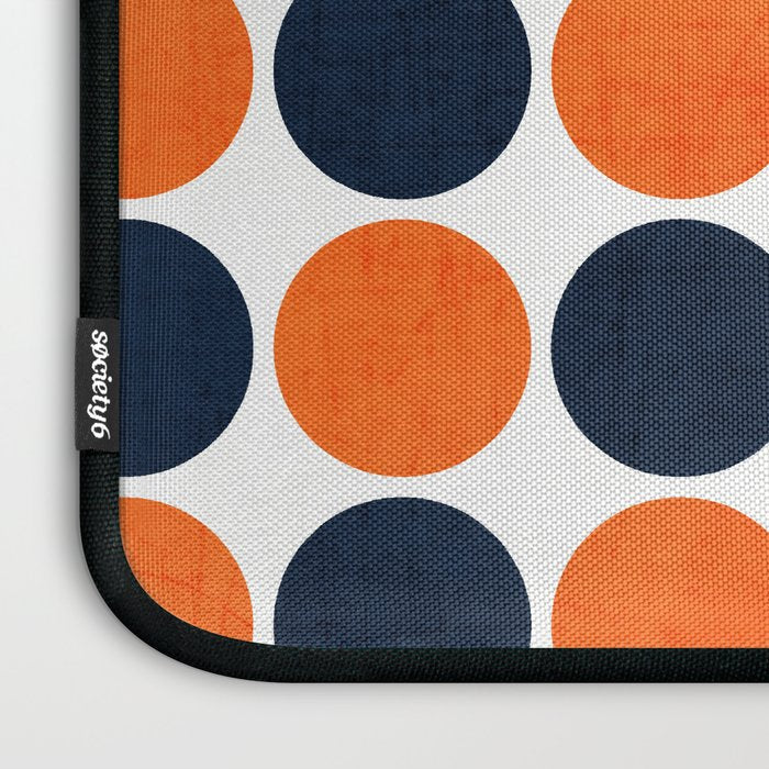 navy and orange dots Laptop Sleeve Gallery Image 3